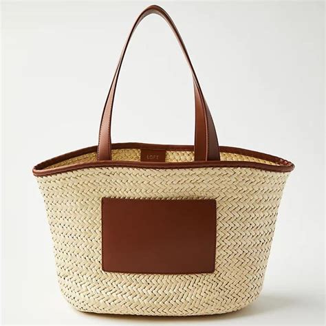 dupe loewe basket bag|loft's straw tote bag dupe.